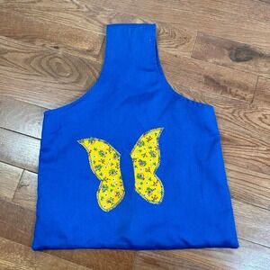 Vintage 1970s Small Butterfly Applique Tote bag purse